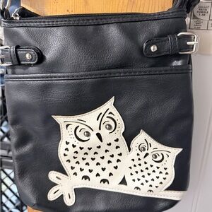 Black and White Owl Design Women's Bag